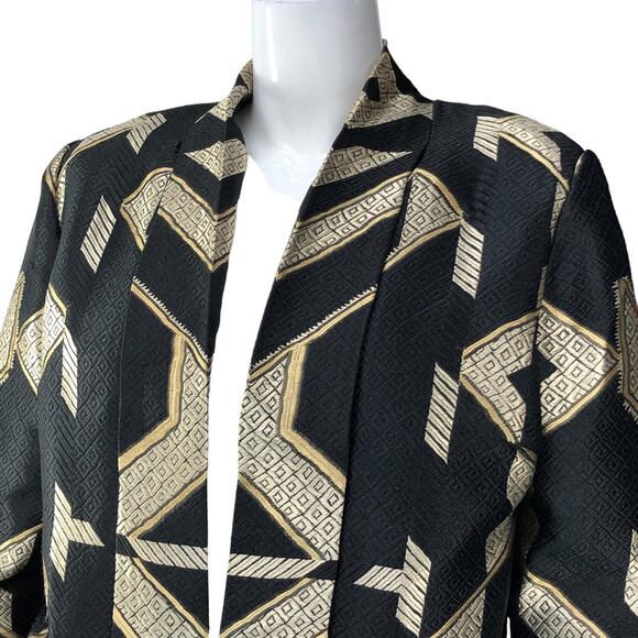 Chicos Women Size 2 US 12 Egyptian Sophisticate Persias Jacket Metallic Jacquard - Picture 3 of 16